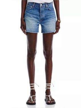 rag & bone Blue High-Rise Cutoff Denim Shorts